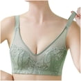 thumbnail image 1 of Elainilye Fashion Bras For Sagging Breasts Thin And Seamless Underwear Gathered Support Bra Breathable Wirefree Bra,Green, 1 of 4