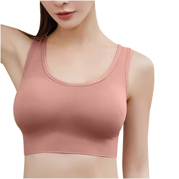 Elainilye Fashion Bras For Women Sports Bra Strap Vest Push-Up Yoga Fitness Sports Bra With Detachable Chest Pad,Pink