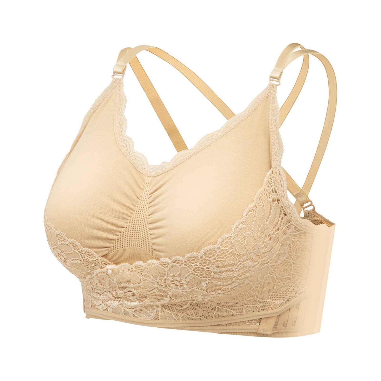 Elainilye Fashion Bras For Women Wireless Breathable Bra CrossFront Side Buckle Bra Casual Back