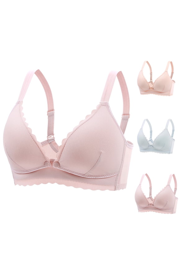 Fashion Bras for Women Front Closure Lace Underwear Postpartum Breast Feeding Bras Minimizer Bra Everyday Bras,Beige