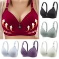thumbnail image 1 of Elainilye Fashion Bras for Women No Underwire Traceless Plus Size Bra Comfortable Breathable Gathering Bra Underwear,Green, 1 of 5