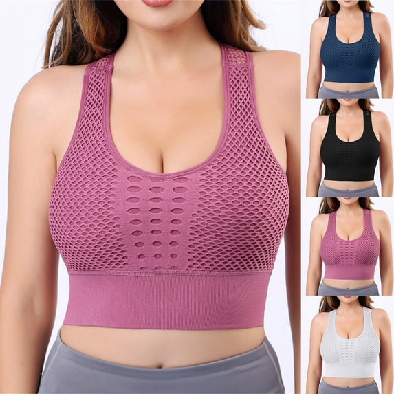 Elainilye Fashion Bras for Women Plus Size Underwear Comfortable Lace Breathable Bra Hollow Out Everyday Bras,White