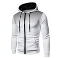 thumbnail image 1 of Elainilye Fashion Cardigan Men Casual Winter Fleece Sweater Coat Long Zipper Sweater Thin Velvet Sweater Coat Men,White, 1 of 3