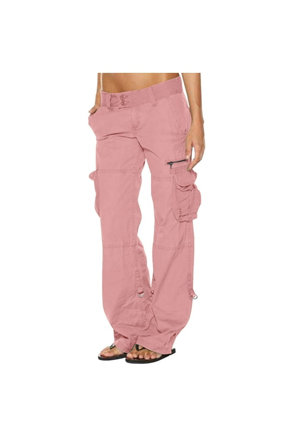 Fashion Cargo Pants Women Baggy Low Waist Pants Hippie Punk Trousers Streetwear Jogger Cargo Pants Straight Leg Pants Trousers
