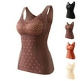 thumbnail image 1 of Elainilye Fashion Compression Shirt Women Fall Self-heating Lace Warm Bottoming Top Seamless Fleece Cold-proof Underwear Tops,Brown, 1 of 6