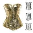 thumbnail image 1 of Elainilye Fashion Corset Tops for Women Court Gothic Corset with Breasted Outer Wear Corset Bustier Sexy Tight Fitting Bodysuit,Silver, 1 of 8