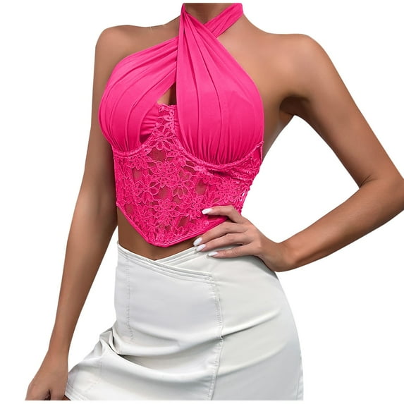 Elainilye Fashion Corset Tops for Women Plus Size Button Lace Boned Corsets Shapewear Outfit Sexy Underwear Shapewear,Pink