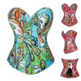 thumbnail image 1 of Elainilye Fashion Corset Tops for Women Print Body Shaper Court Gothic Corset Bustier Outer Wear Sexy Tight Fitting Shapewear,Red, 1 of 9