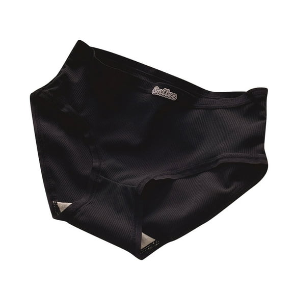 Elainilye Fashion Cotton Underwear for Women Cotton Bottom Ultra-Thin Underwear Mid-waist Sexy Butt Lifter Panties Plus Size Briefs,Black