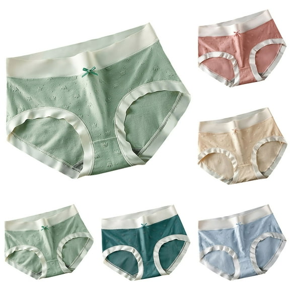 Elainilye Fashion Cotton Underwear for Women Oversized Comfortable Cotton Underwear Briefs Panties Underpants,Beige