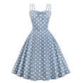 thumbnail image 1 of Elainilye Fashion Dresses for Women 2024 Plus Size Summer Doll Dress Printing Sleeveless Suspender Dress Vintage Dress,Blue, 1 of 7