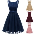 thumbnail image 1 of Elainilye Fashion Dresses for Women Lace Sleeveless Prom Ballgown Vintage Dress Cocktail Dresses for Women,Pink, 1 of 4
