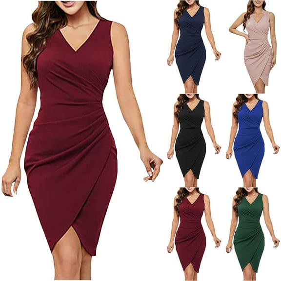 Elainilye Fashion Dresses for Women Summer Sleeveless Casual Sexy Long Dress Date Night Dress,Blue