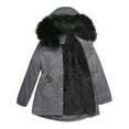 thumbnail image 1 of Elainilye Fashion Fall Jacket Plus Size Winter Warm Composite Plush Button Lapels Jacket Outerwear Coat,Gray, 1 of 5