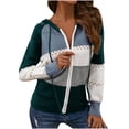 thumbnail image 1 of Elainilye Fashion Fleece Jacket Women Casual Loose Cuffs Long Sleeved Jacket Color Matching Long Knitted Cardigan Jacket,Green, 1 of 3