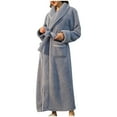 thumbnail image 1 of Elainilye Fashion Fleece Robe For Women Soft Winter Warm Nightgown Couple Bathrobe Men And Women Winter Robes,Gray, 1 of 6