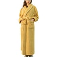thumbnail image 1 of Elainilye Fashion Fleece Robe For Women Soft Winter Warm Nightgown Couple Bathrobe Men And Women Winter Robes,Yellow, 1 of 9