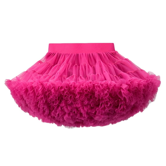 Elainilye Fashion Girls Mini Dress Fairy Skirt Short Soft Yarn Princess Skirt For Children Mesh Puffy Skirt,Pink
