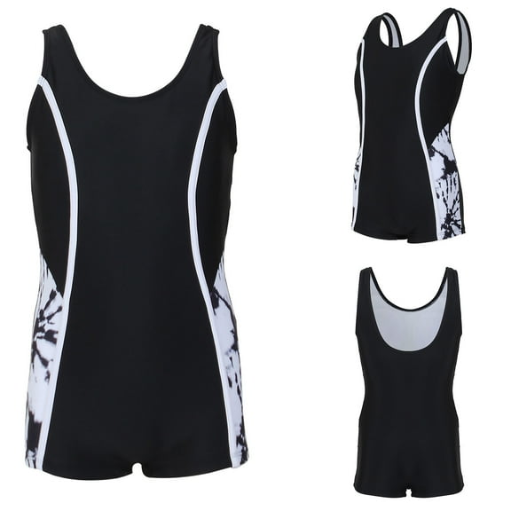 Elainilye Fashion Girls One Piece Swimsuits Summer Cute Color Block Bikini One Piece Bathing Suit, Sizes 8-14 Years