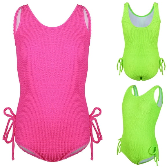 Elainilye Fashion Girls Swimsuit One Piece Bathing Suit Summer Cute Print Bikini Sling Swimwear, Sizes 8-14 Years