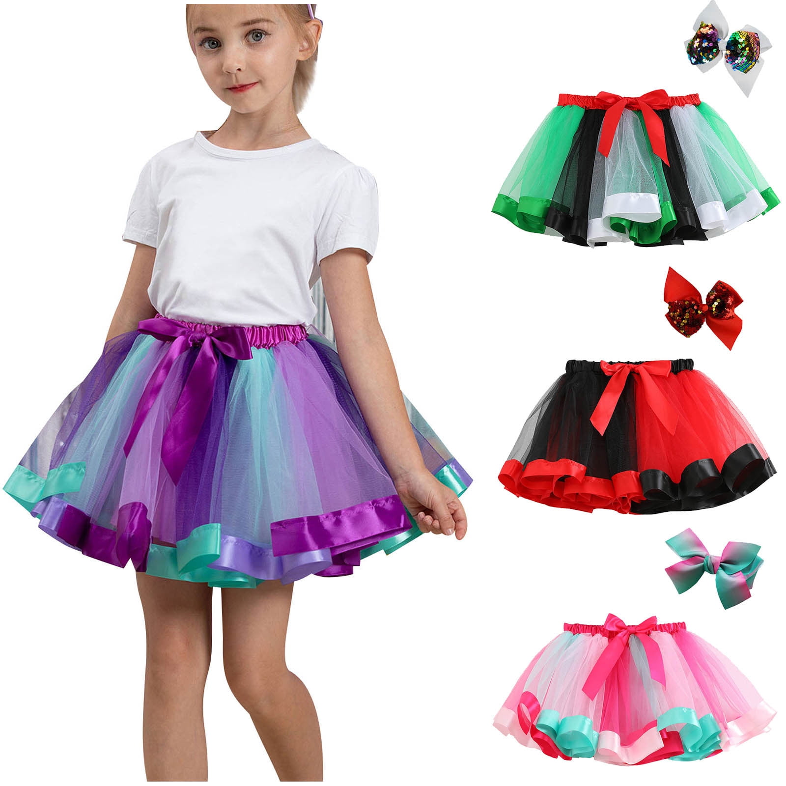 Elainilye Fashion Girls Tutu Skirt Cute Net Yarn Princess Skirt Multi ...
