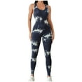 thumbnail image 1 of Elainilye Fashion Gym Pants Women Tie Dyed Thread Yoga Jumpsuit Sleeveless Elastic Tight Sports Yoga Dress,Black, 1 of 4