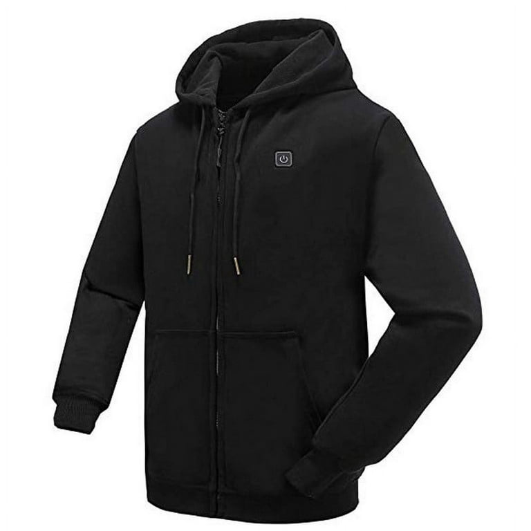 Elainilye Fashion Heated Hoodies Thickened Warm Jacket Outdoor Casual  Hooded Heating Coat 