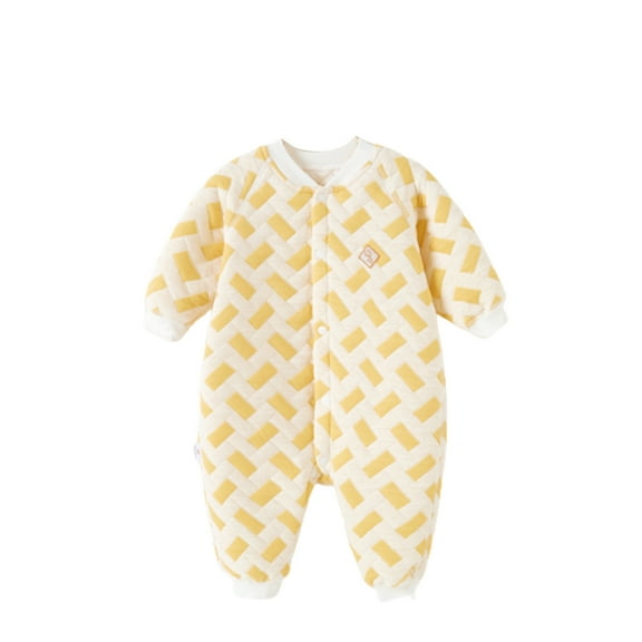 Elainilye Fashion Infant Girl Clothes Jumpsuit Three-Layer Quilted Hoodie Cold-Proof Outdoor Clothing, Sizes 3-24 Months