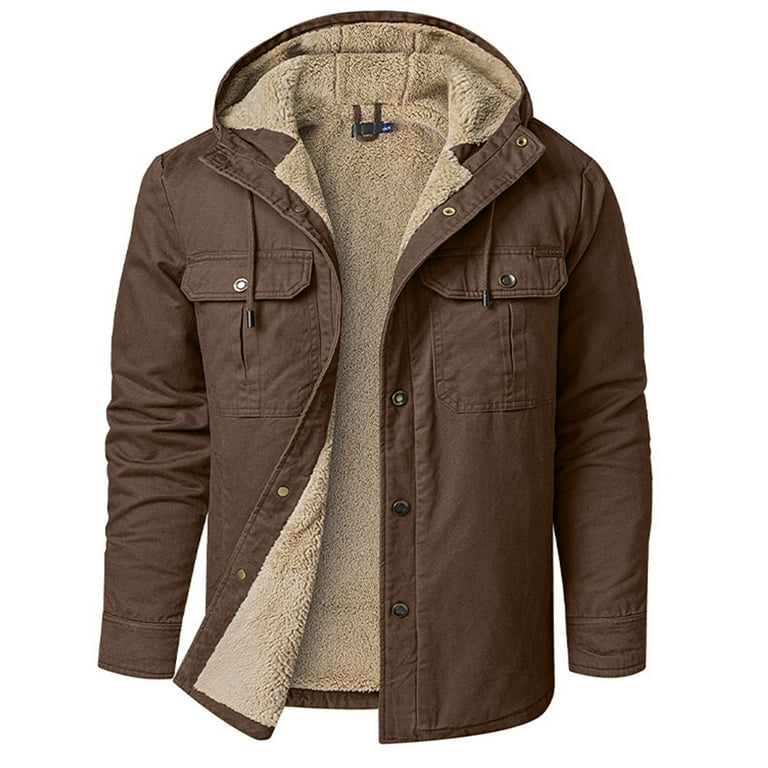 Casual Pocket Buttons Hooded Outerwear Casual Pocket Buttons Hooded Outerwear