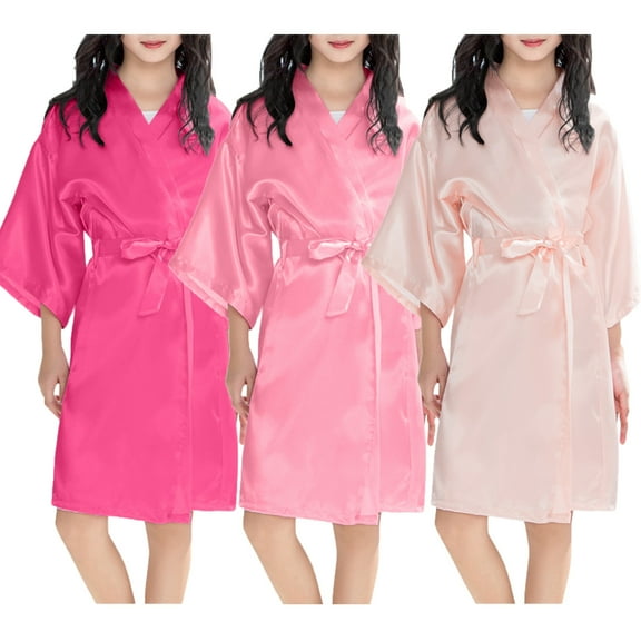 Elainilye Fashion Kids Boys Girls Robe Summer Print Kimono Robes Bathrobe Toddler Robes with Belt Pajamas Sleepwear, Sizes 2-11