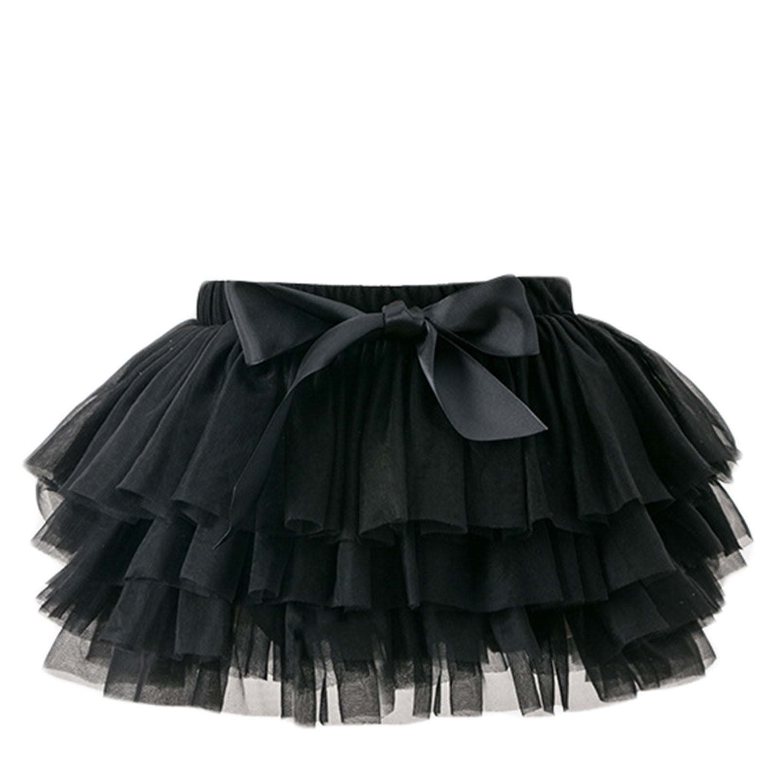 Girls Skirt Pure Black with pockets / T1d /  Kid Cotton Circle Skirt / (3-12Yrs) main image 1