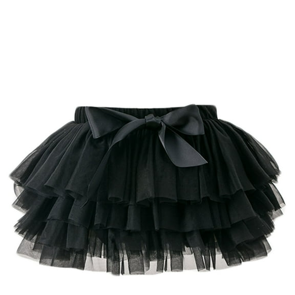 Elainilye Fashion Kids Girls Ballet Skirt Short Soft Yarn Breathable Princess Skirt For Children Mesh Puffy Skirt Tutu Skirts,Black