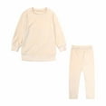 thumbnail image 1 of Elainilye Fashion Kids Girls Crew Neck Tank Top Sets Toddler Kids Long Sleeve Casual Gold Silk Trousers Set 1-7 Years,Beige, 1 of 9
