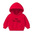 thumbnail image 1 of Elainilye Fashion Kids Hoodies Winter Fleece Sweatshirts Toddler Boys Girls Hooded Sweatshirts Children Cartoon Pullover Top Outerwear,Red, 1 of 4
