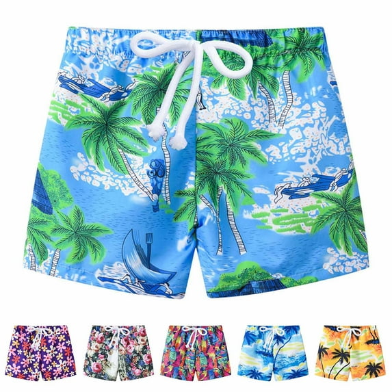 Elainilye Fashion Kids Shorts Boys Girls Sports Shorts Summer Plain Print Pants Elastic Waist Beach Pants Shorts, Sizes 3-11