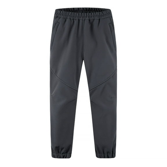 Elainilye Fashion Kids Snow Ski Pants Outdoor Hiking Boys Girls Waterproof Skiing Pants Fleece Warm Windproof Snowboarding Pants,Gray