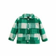 thumbnail image 1 of Elainilye Fashion Kids Toddler Flannel Shirt Jacket Plaid Long Sleeve Shacket Baby Boys Girls Fall Shirt Coat Outerwear,Green, 1 of 9