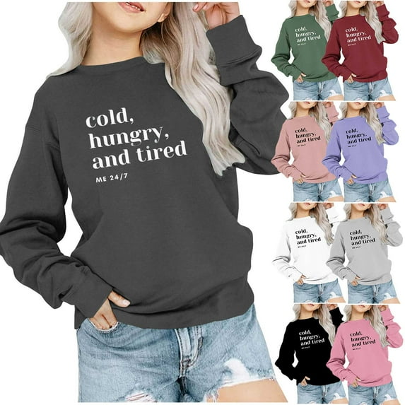 Elainilye Fashion Kids Toddler Girls Crewneck Oversized Sweatshirt Long Sleeve Pullover Tops Sizes 1-12Y,Red