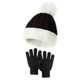 thumbnail image 1 of Elainilye Fashion Kids Winter Beanie Hat Gloves Sets For 5-11 Years Old Boys Girls Knit Thick Warm Thermal Sets,Black, 1 of 2