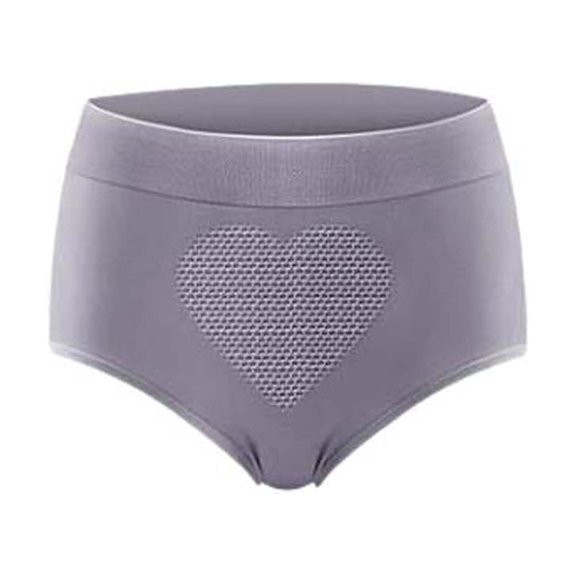 Elainilye Fashion Lace Underwear for Women Honeycomb Underwear Mid Waist Seamless Pure Cotton High Stretch Underwear,Purple