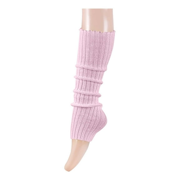 Elainilye Fashion Leg Warmers For Women Pleated Lace Solid Color Medium Length Woolen Knitted Sock Sleeves,Pink