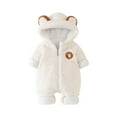 thumbnail image 1 of Elainilye Fashion Little Girl Clothes Jumpsuit Hooded Fleece Rompers Infant Thick Snowsuit Bodysuit, Sizes 1-24 Months, 1 of 6