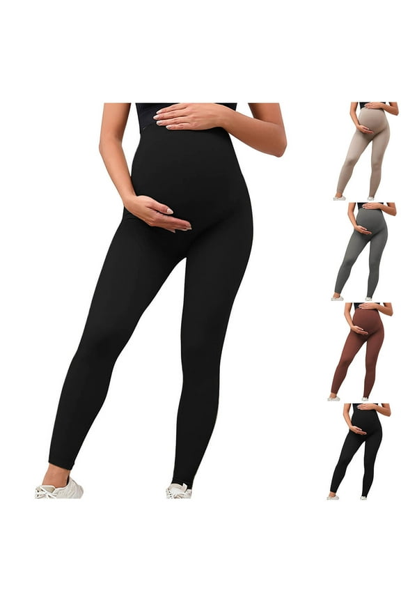 Fashion Maternity Leggings Casual Gym Yoga Pants Quick-Dry Tight High Waisted Early Pregnancy Belly Support Yoga Pants,Brown
