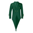 thumbnail image 1 of Elainilye Fashion Men Clothing Notched Lapel Solid Color Top Long-sleeved Top Costume Cosplay Swallow-tailed Coat Jackets Top, 1 of 4