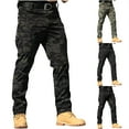 thumbnail image 1 of Elainilye Fashion Men's Pants with Pocket Water Ripstop Hiking Pants Lightweight Cargo Pants Military Pants,Black, 1 of 4