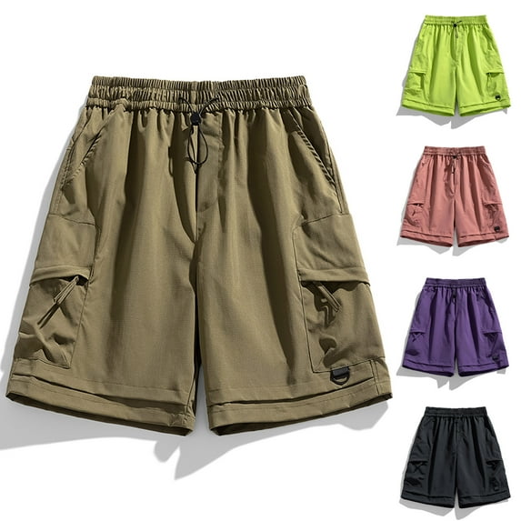 Elainilye Fashion Mens Athletic Shorts Casual Sports Shorts Quick-dry Breathable Side Pocket Low-waist Sweatpants Shorts,Black