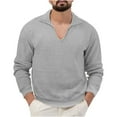thumbnail image 1 of Elainilye Fashion Mens Cardigan Sweater Stand Collar Pullover Top Elastic Solid Color Half Sweater Leisure Sweater Coat,Gray, 1 of 6
