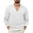 thumbnail image 1 of Elainilye Fashion Mens Cardigan Sweater Stand Collar Pullover Top Elastic Solid Color Half Sweater Leisure Sweater Coat,White, 1 of 6