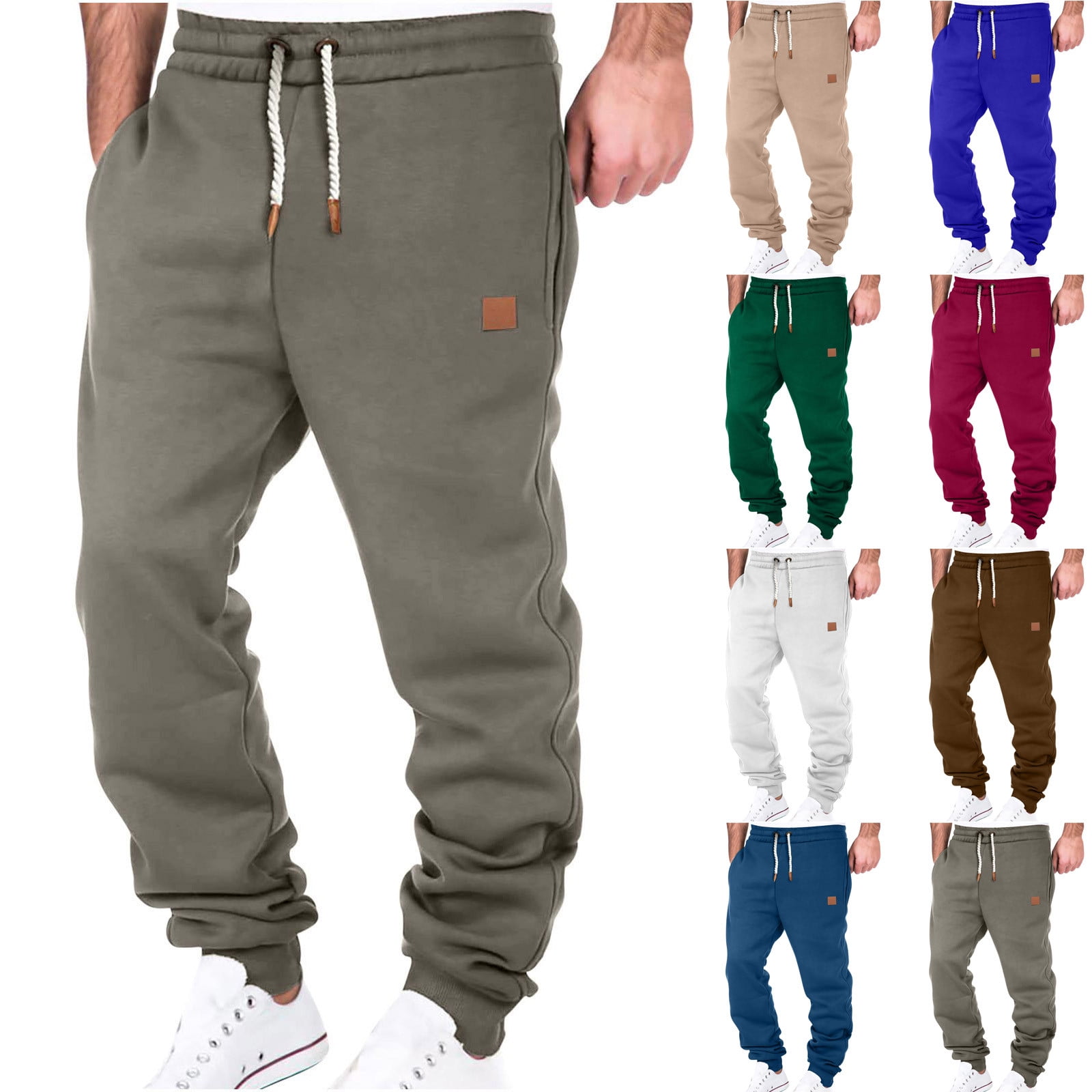 Elainilye Fashion Mens Cargo Pants Joggers Sports Pants Baggy Cotton