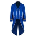 thumbnail image 1 of Elainilye Fashion Mens Jacket Halloween Costume Mid Length Retro Tuxedo Costume Swallow-tailed Coat Vintage Jackets,Blue, 1 of 6